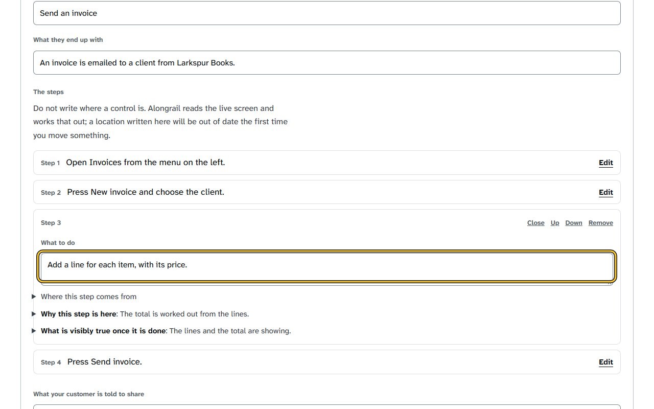 Review a draft workflow and publish it, step 2