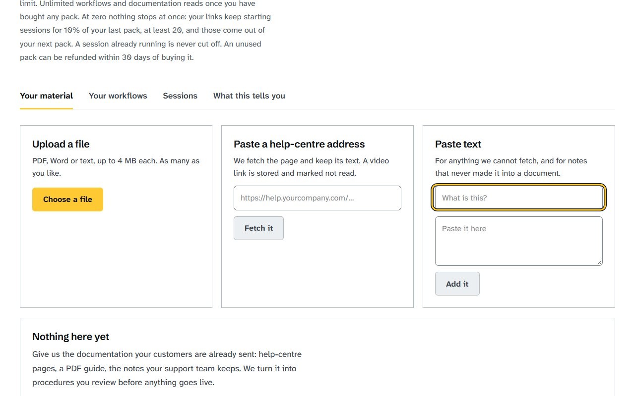 Step 7: Click the “What is this?” field under Paste text and type a title. The title field shows the text you typed.